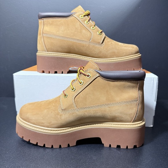 Timberland Boots Youth 7 Women 8.5‎ Stone Street Mid Waterproof Wheat Nubuck - Picture 3 of 15
